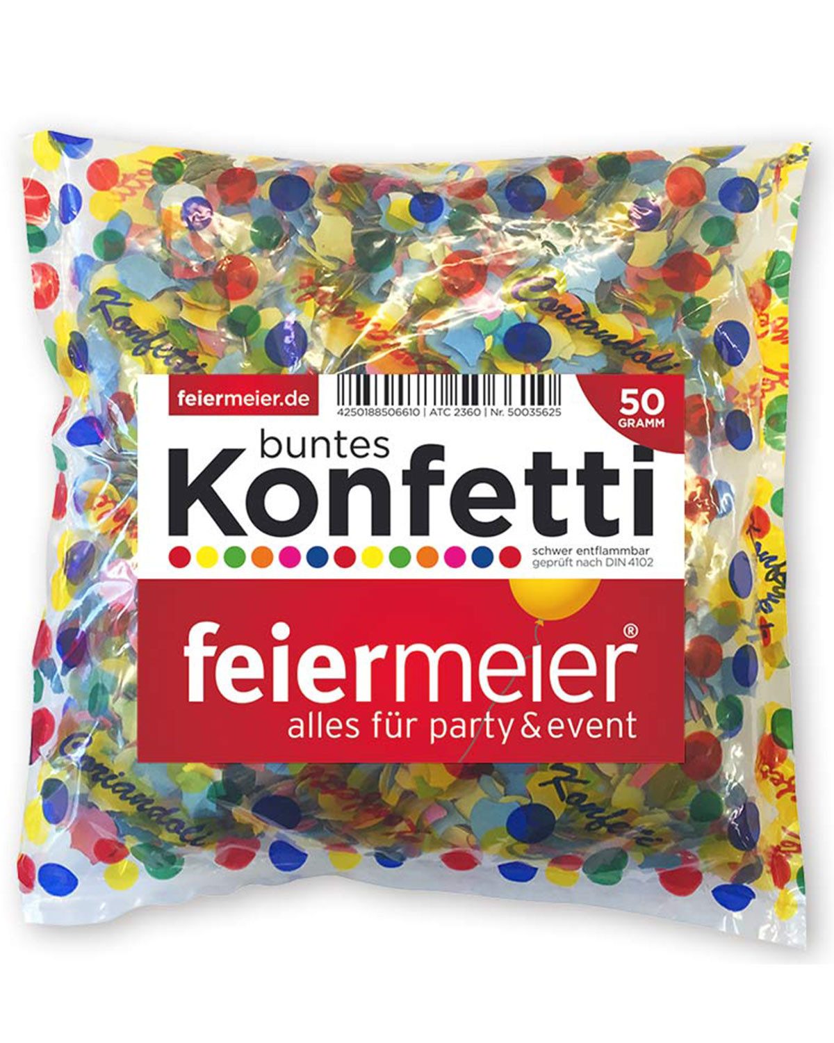 feiermeier Konfetti feiermeier® Buntes Papierkonfetti, 50g