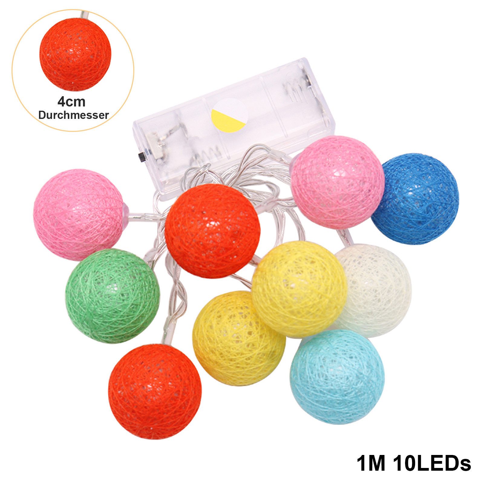 MUPOO LED-Lichterkette Wattebällchen Lichterkette Batteriebetrieben Festdek günstig online kaufen