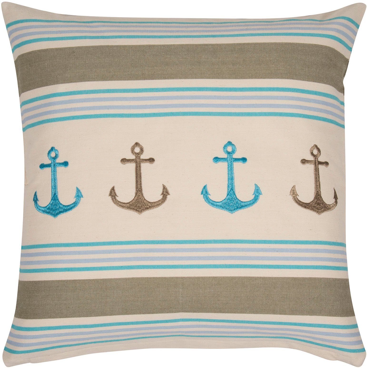 PAD Dekokissen ANCHOR, Kissenhülle ohne Füllung, maritim, Motiv Anker, 1 Stück