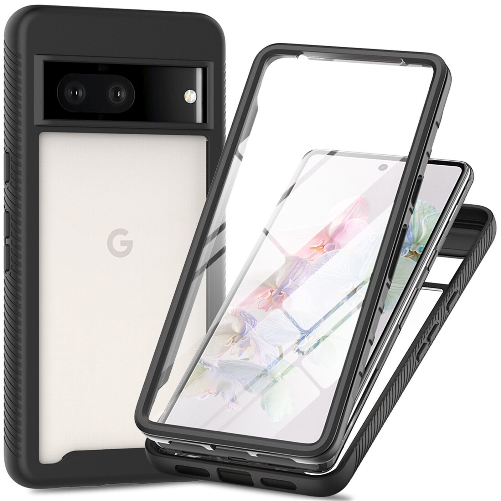 betterfon Handyhülle für Google Pixel 7 TPU Case mit 360° Rundumschutz Displayschutz, 360 Grad Hülle mit Displayschutz und Fingerprint