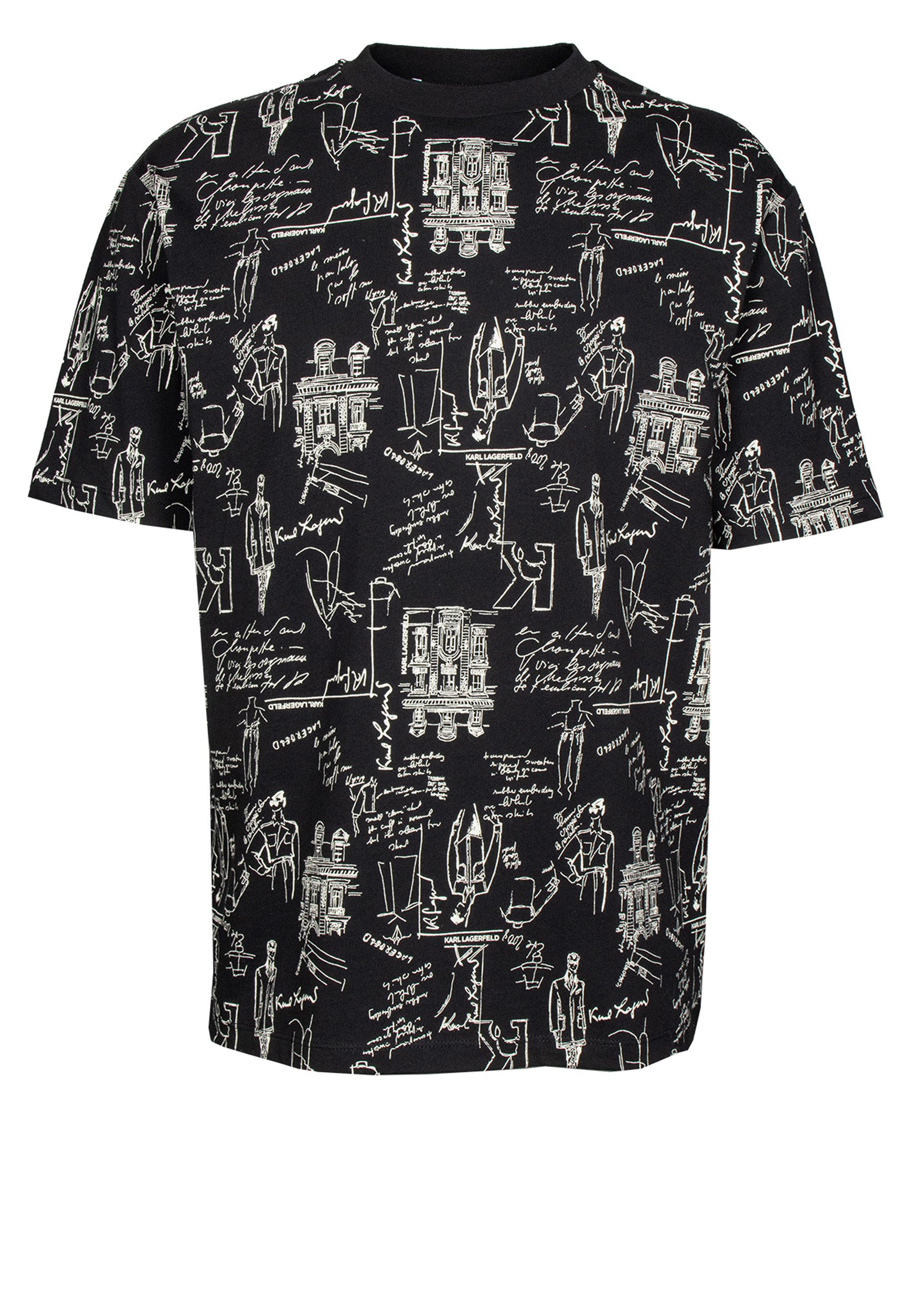LAGERFELD T-Shirt mit Allover-Print (1-tlg)