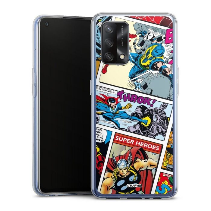 DeinDesign Handyhülle Marvel Retro Comic Blue Oppo A74 Silikon Hülle Bumper Case Handy Schutzhülle Smartphone Cover