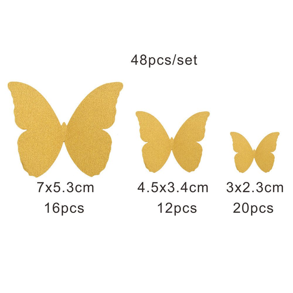 XDeer 3D-Wandtattoo 2 Set 3D Schmetterling Wandaufkleber, Simulation Schmetterling