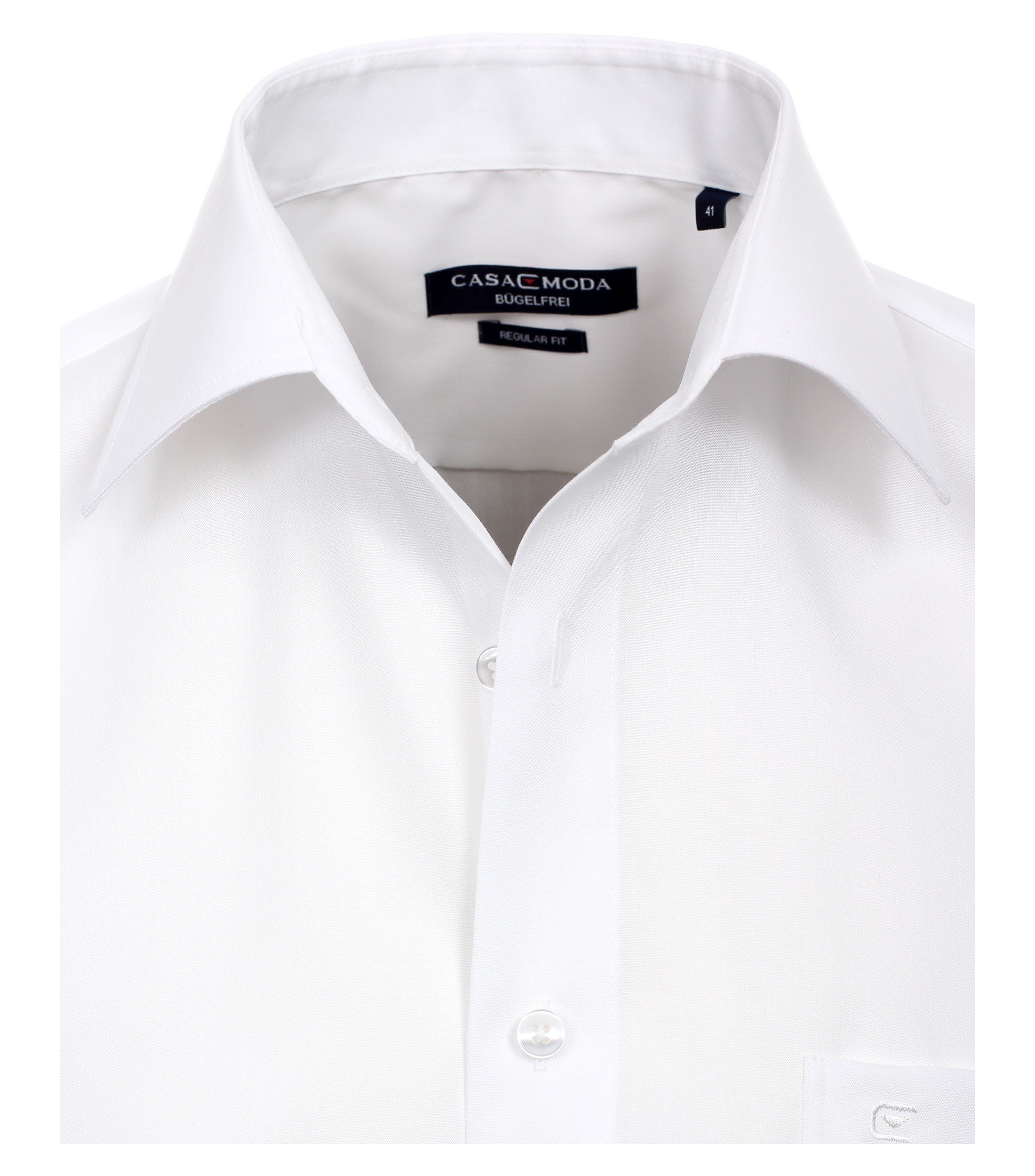 CASAMODA Businesshemd Herren Hemd extra langer Arm 72cm Langarm Hemd uni regular fit, weiß HL21, 45