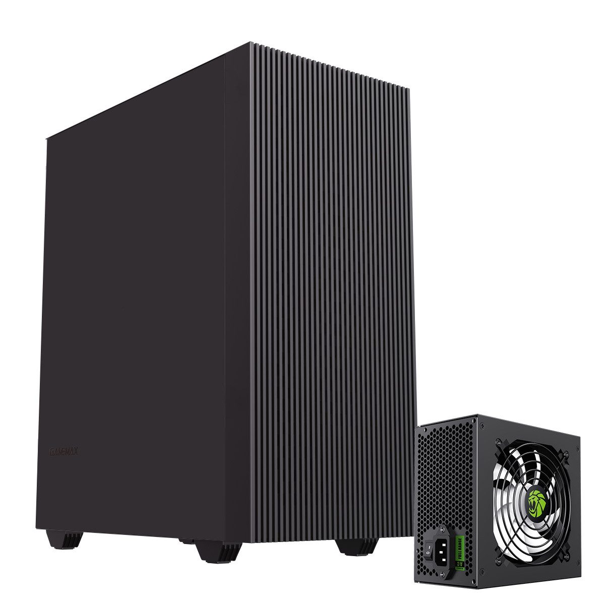 GAMEMAX PC-Gehäuse Edge, Midi-Tower, 2x USB 3.0, 1x USB 2.0, 1x Mikrofon, 1x Audio, 400W 80+ Bronze Netzteil vorinstalliert