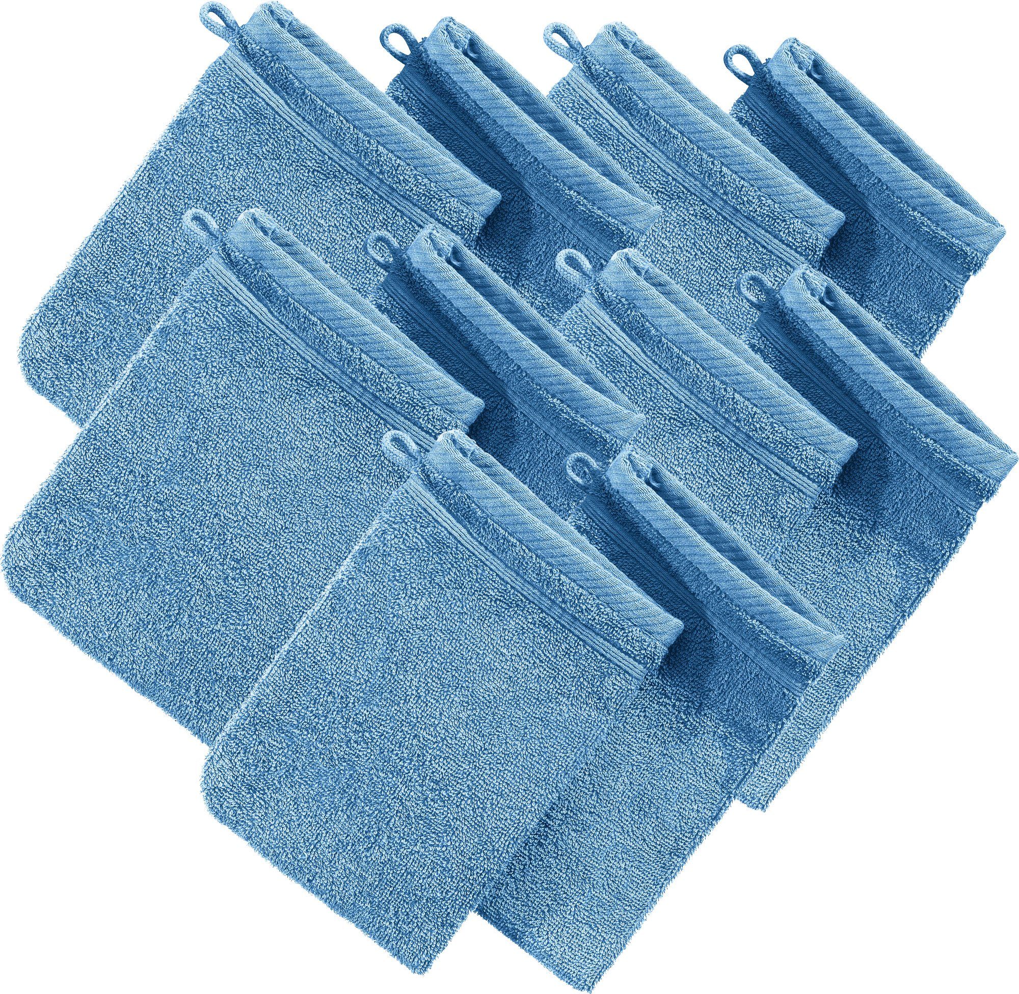 Erwin Müller Waschhandschuh Waschhandschuh "Heidelberg" 10er-Pack, Frottier, Walk-Frottier Uni