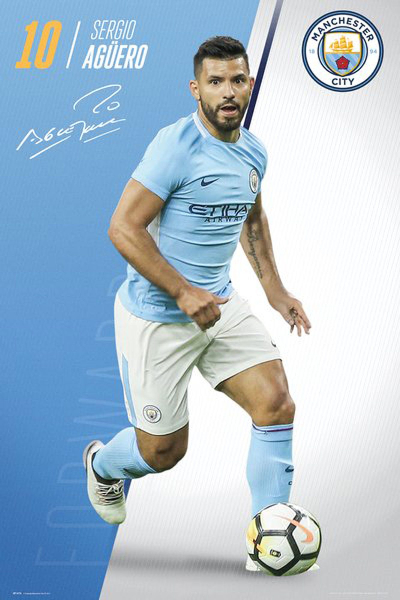 Poster Fußball - Poster - Manchester City - Aguero 17/18