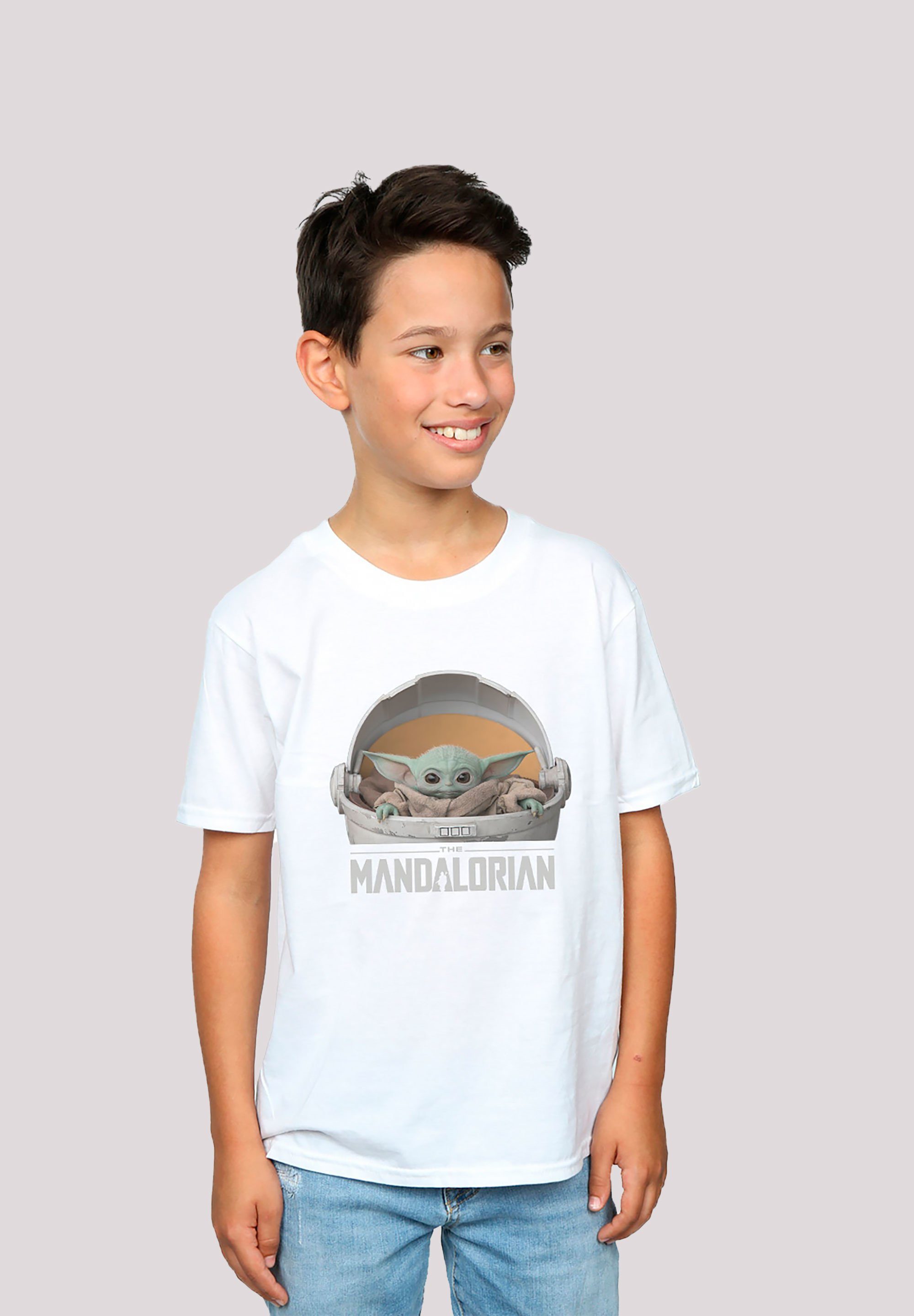 F4NT4STIC T-Shirt Baby weiß Wars The Yoda Print Mandalorian Star