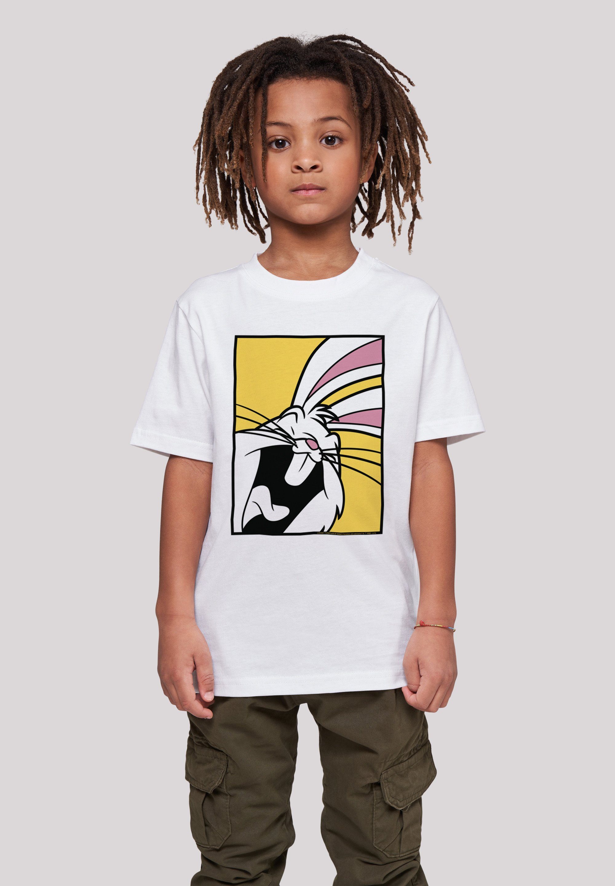 F4NT4STIC T-Shirt Looney Tunes Bugs Laughing Print Bunny weiß