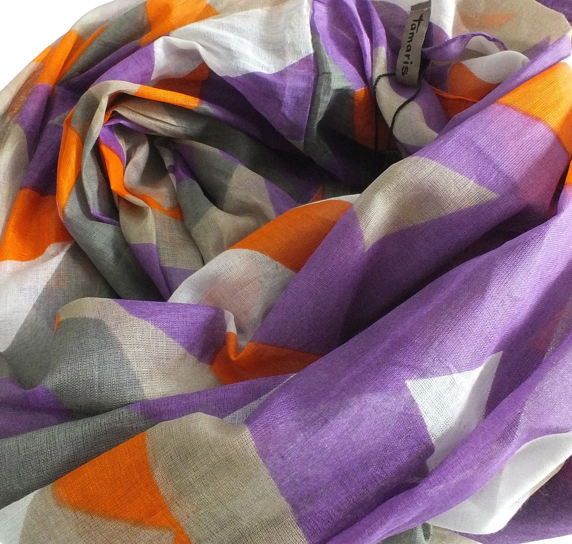 Tamaris Loop Tamaris Scarf, (1-St. 1-teilig), Damen Loop-Schal Baumwolle grafisches Muster