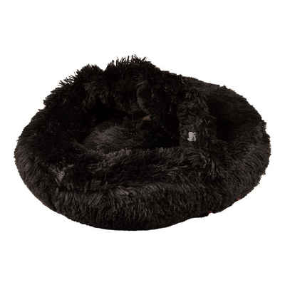 dynamic24 Tierbett, Plüsch Hundebett schwarz Ø 55cm