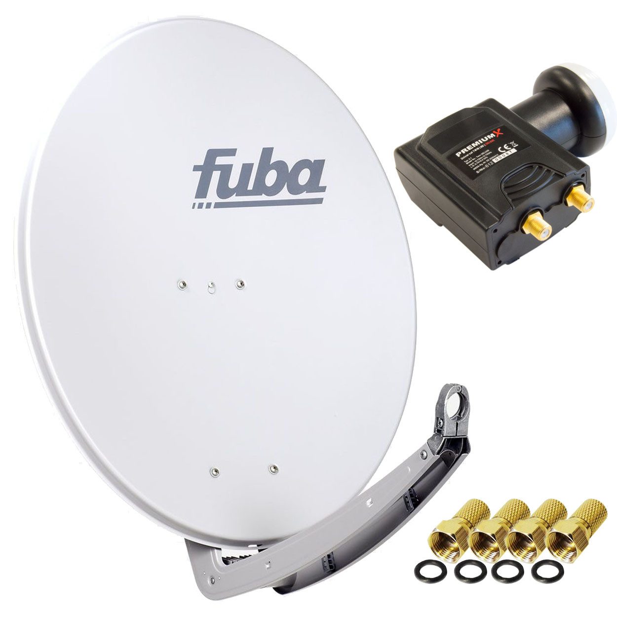 fuba DAA 780 Satellitenantenne Alu Grau DELUXE Twin LNB Sat SAT-Antenne
