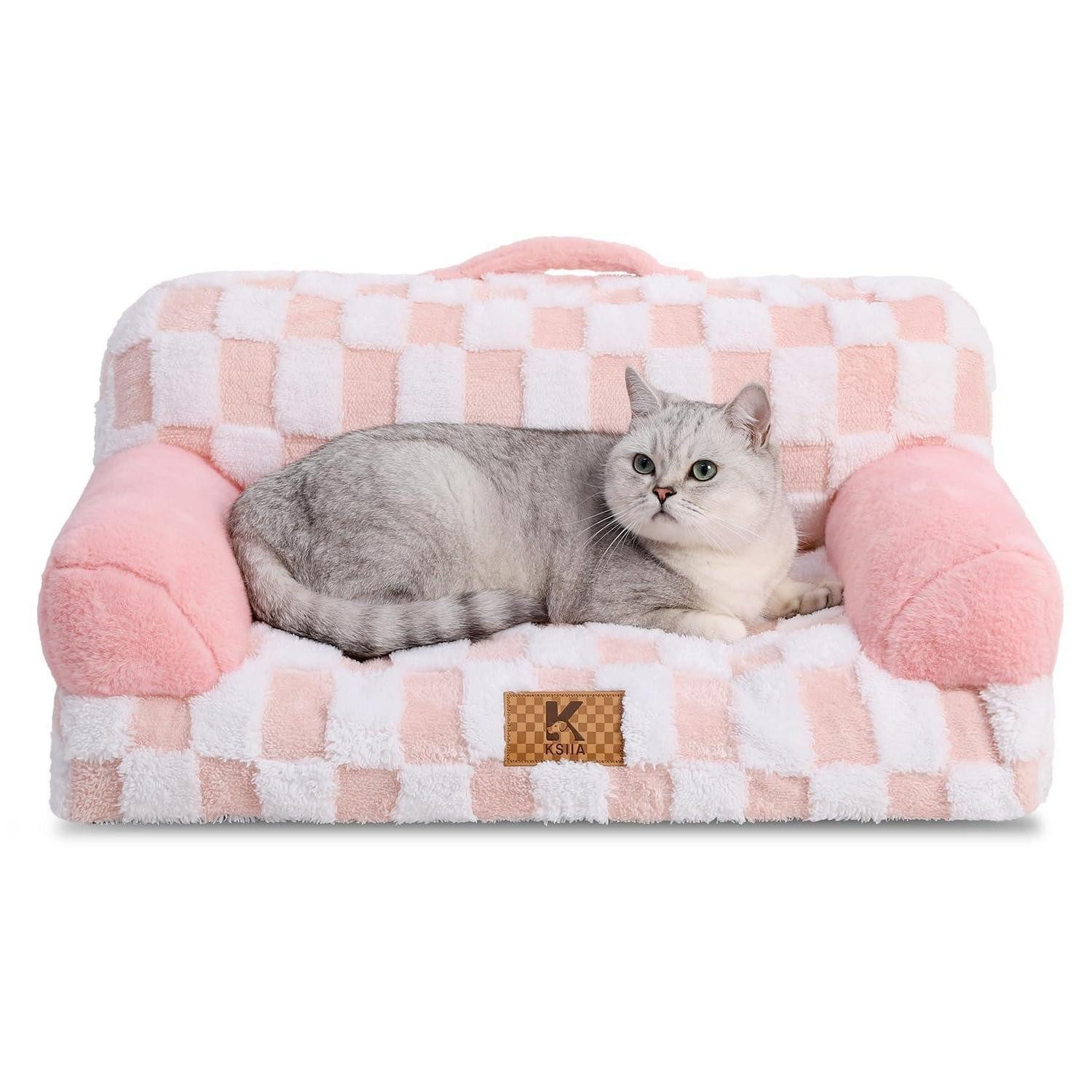 LuxusKollektion Tiersofa Katzenbett / Hundebett Flauschig Rosa L