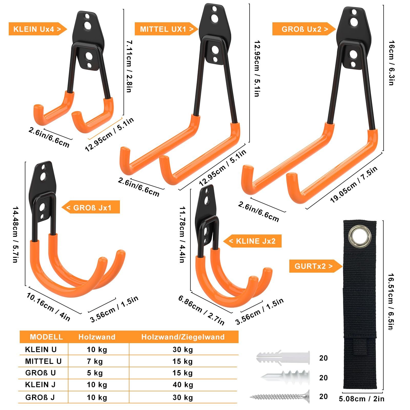 SURFOU Wandhaken Fahrrad Wandhalterung 12er Set Wandhaken Garage Haken – Do günstig online kaufen