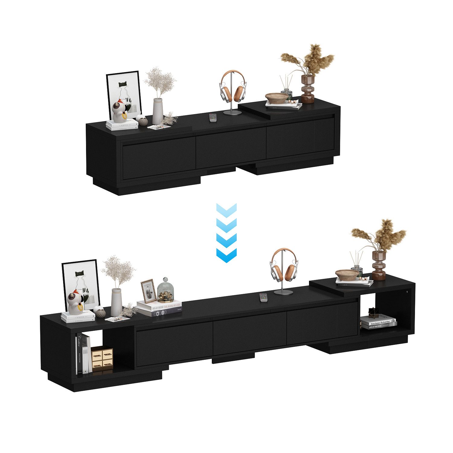 FUFU&GAGA Lowboard TV Schrank mit 3 günstig online kaufen