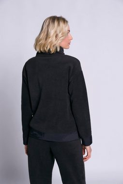 Gina Laura Sweatshirt Fleece-Sweatshirt Stehkragen Langarm Taft-Saum