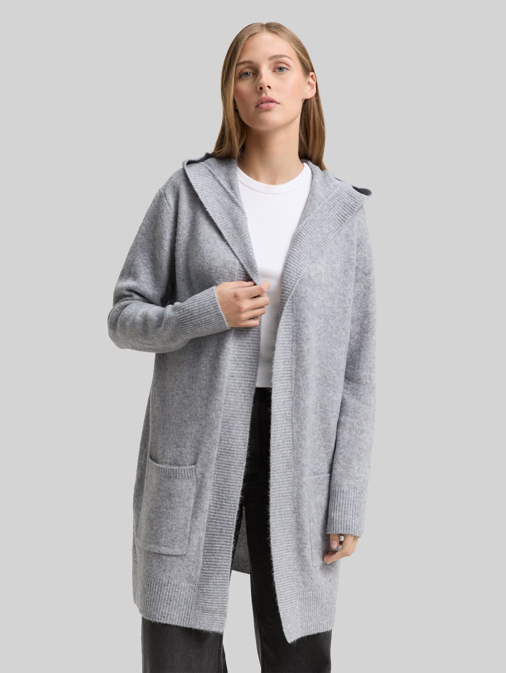 TOM TAILOR Denim Cardigan Pullover & Strickjacken Cardigan mit Kapuze
