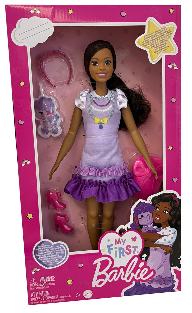 Barbie Stehpuppe My First Barbie Mädchen Brooklyn schwarze wellige Haare Li günstig online kaufen