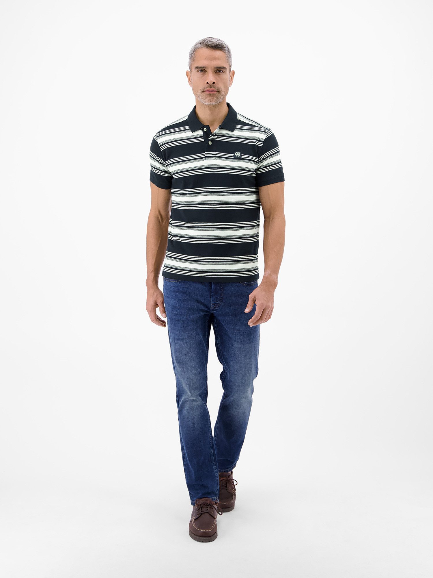LERROS Poloshirt Gestreiftes Poloshirt aus 100% Baumwolle