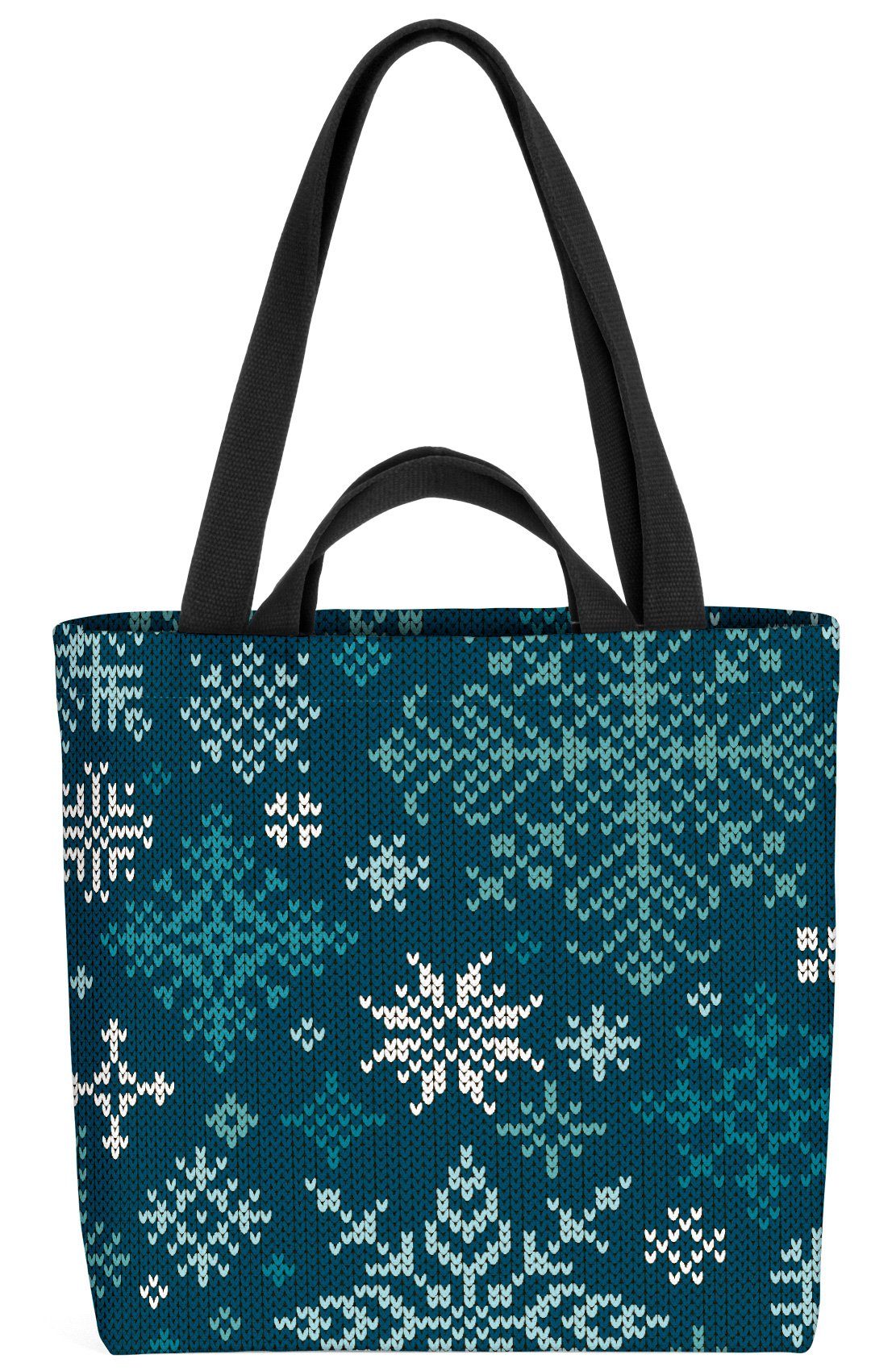 Strickmuster VOID Weihnachten Sterne Winter Henkeltasche (1-tlg), Muster Sterne Schneeflocke Sch