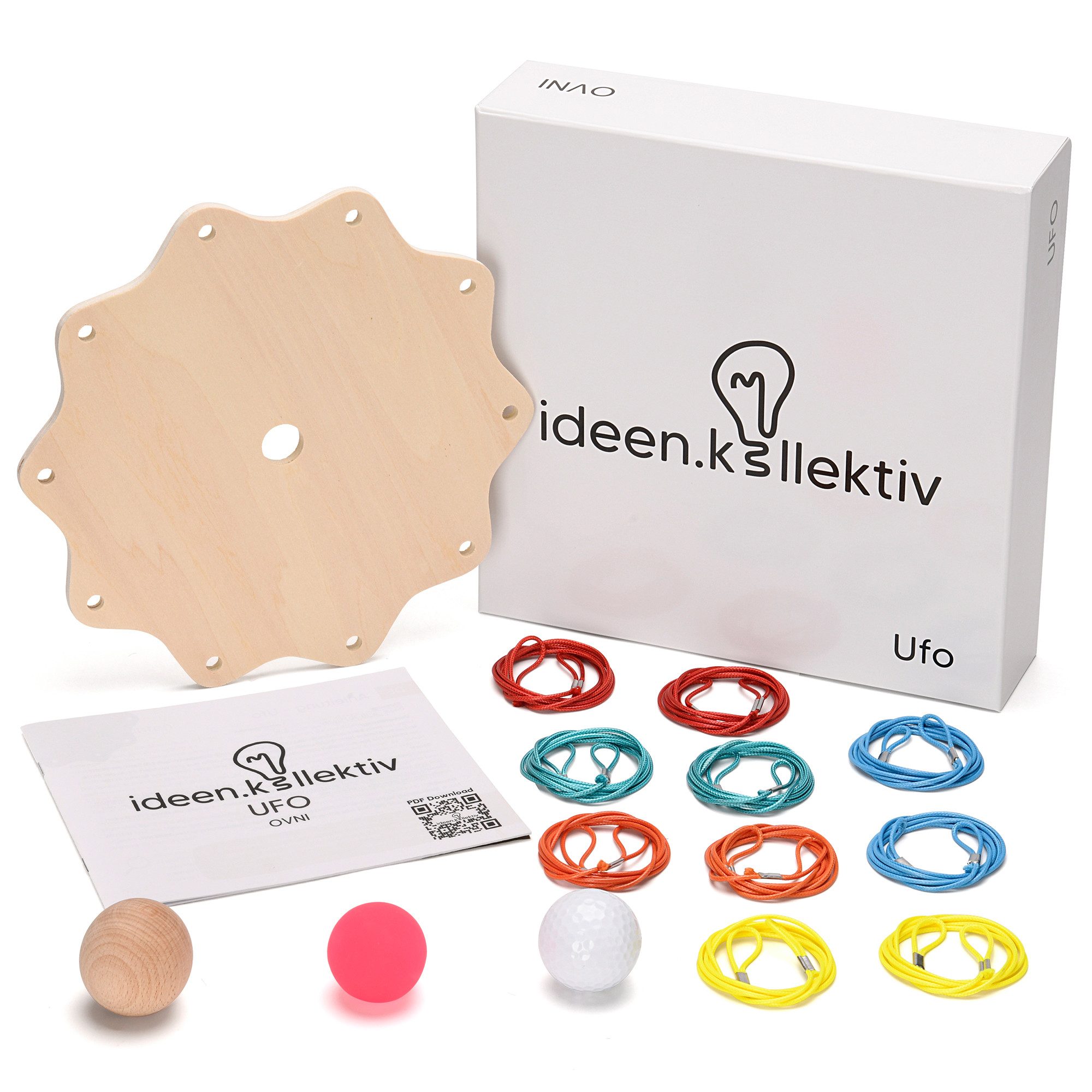 ideen.kollektiv Lernspielzeug UFO-Spiel – Interaktives Teambuilding-Spiel aus Holz (für Gruppen von 3 bis 10 Personen), fördert Kommunikation & Teamwork