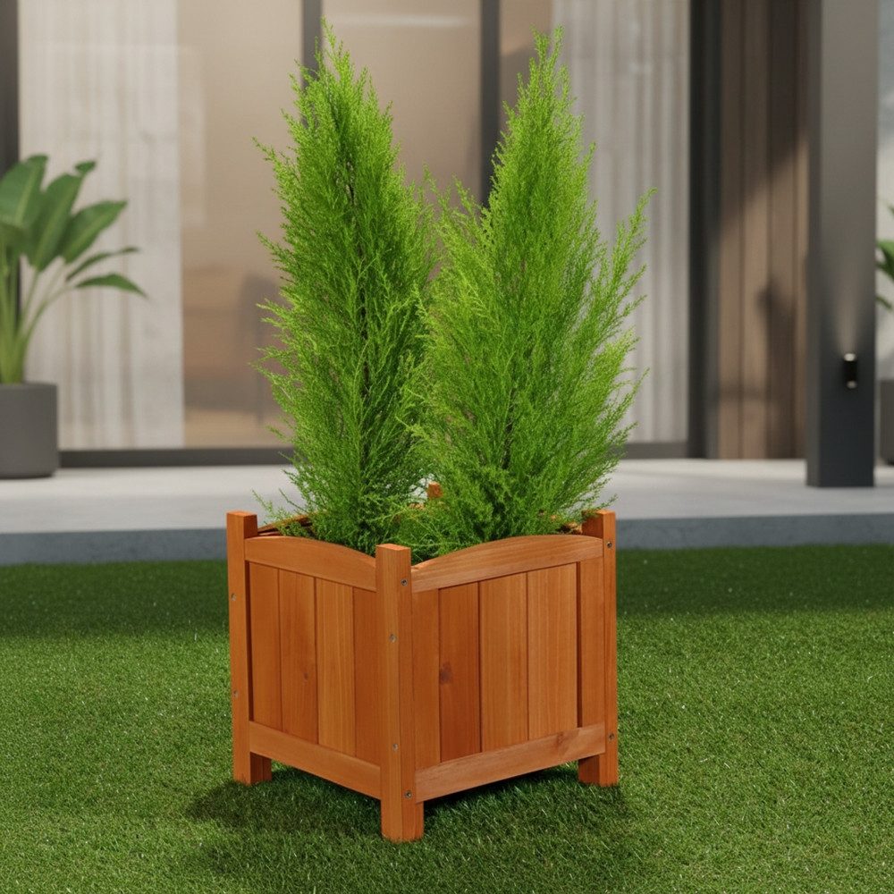 Melko Pflanzkübel Blumenkasten Blumentopf Pflanztrog aus Holz in Braun Blum günstig online kaufen