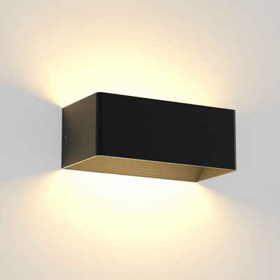 Nettlife Wandleuchte Aussen Schwarz Wandlampe Modern Flurlampe Innen, IP20 Wasserdicht, LED fest integriert, Warmweiß, 5W, Wohnzimmer Schlafzimmer