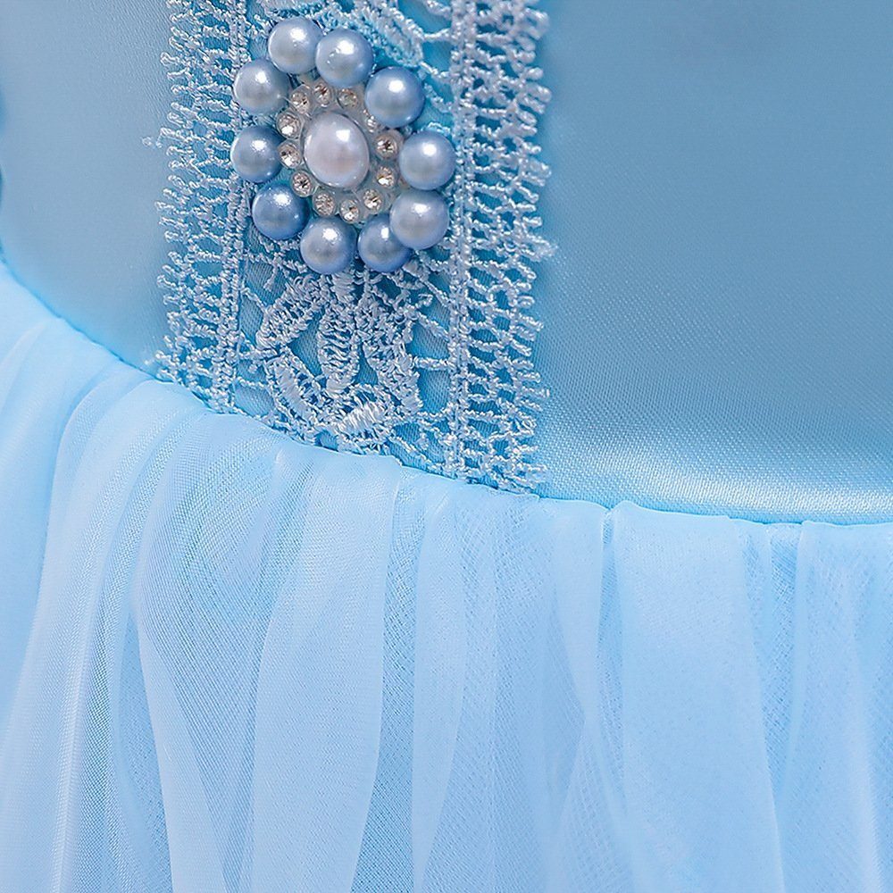 Puffärmel Spitze Prinzessin LAPA Perlen mit und Kleid Abendkleid Mädchen