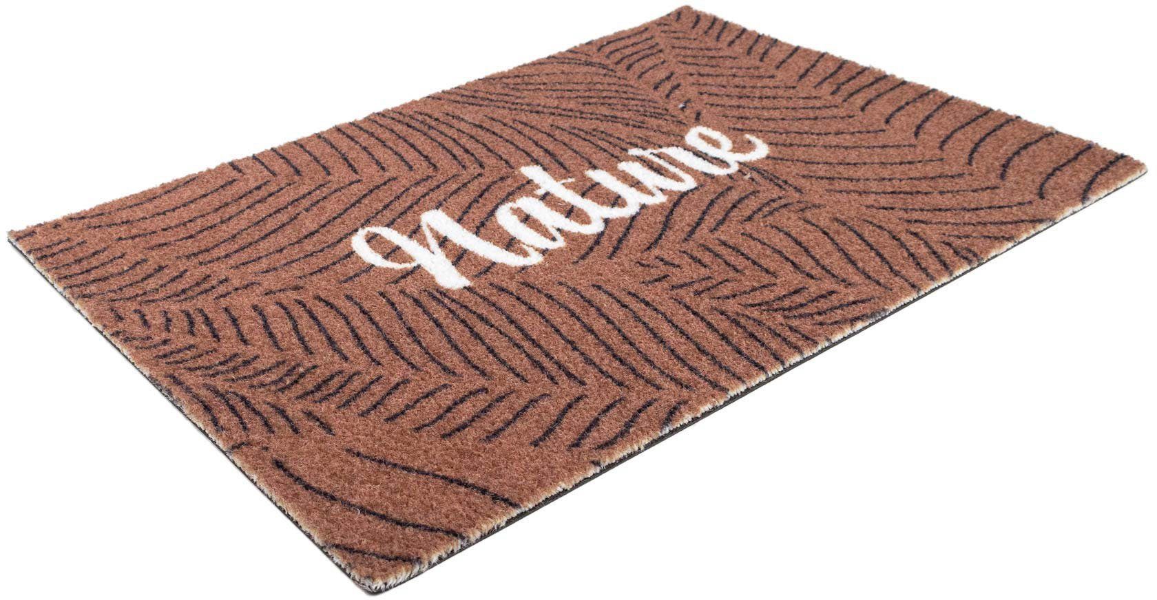 Primaflor-Ideen in Textil Fußmatte Schmutzfangmatte COUNTRY, Nature, rechteckig, Höhe: 7 mm, Schmutzfangmatte, Kokos-Optik, mit Spruch, rutschhemmend, waschbar