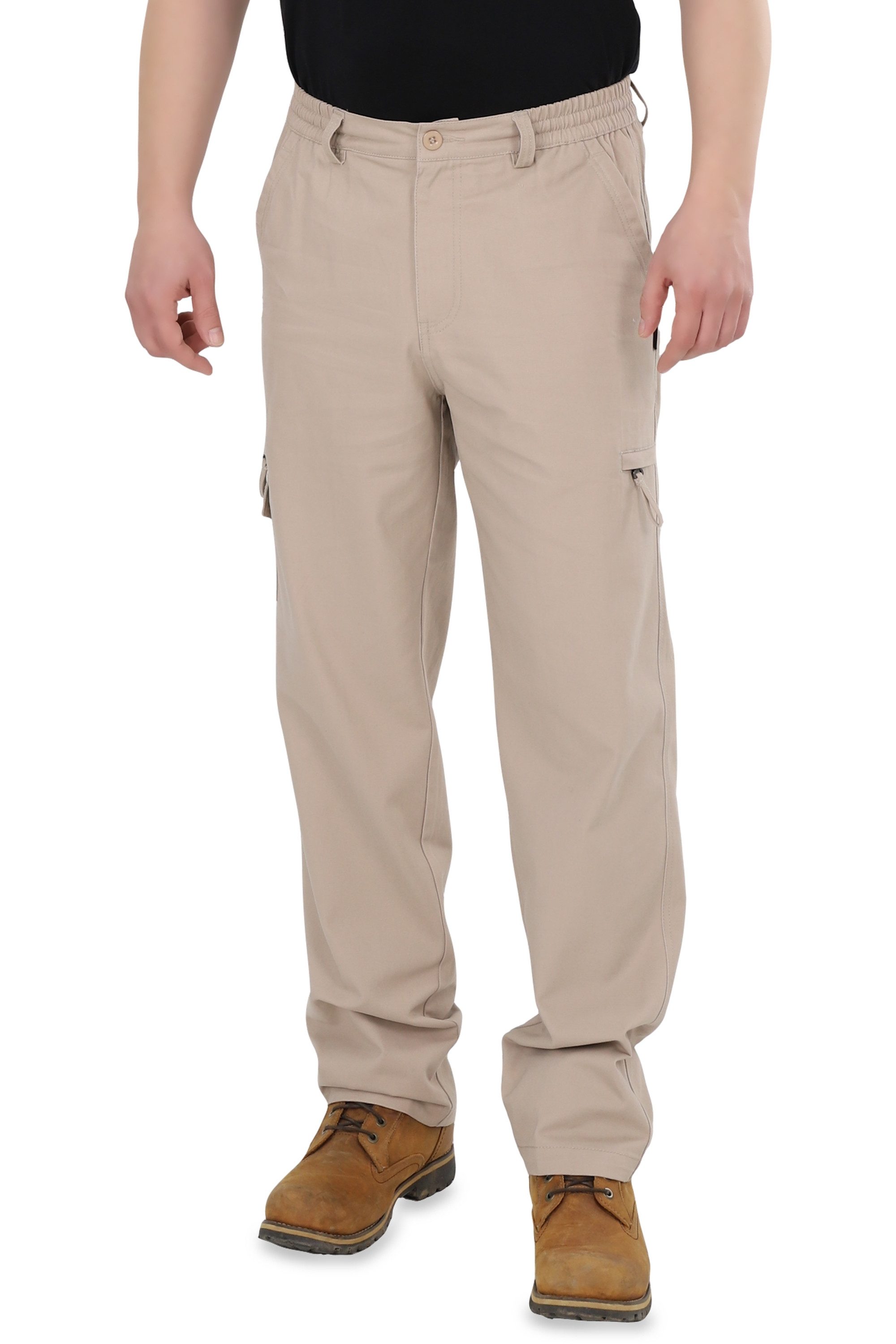 Ben Creek Cargohose J03 (aus 100% Baumwolle) lange unifarbene Outdoor Freizeithose mit Multitaschen