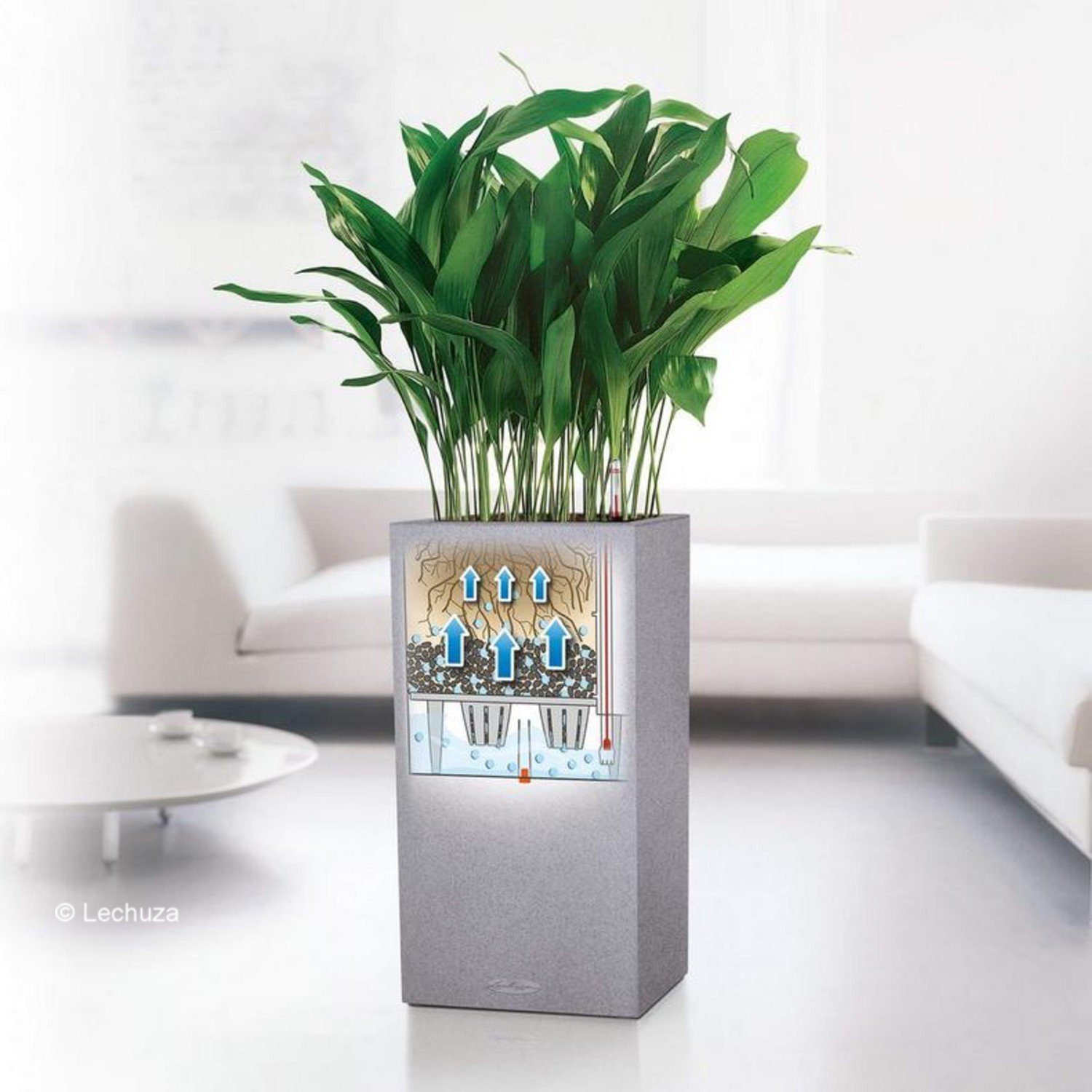 Lechuza® Pflanzkübel Pflanzsäule Canto Stone 40 high sandbeige (Komplettset)