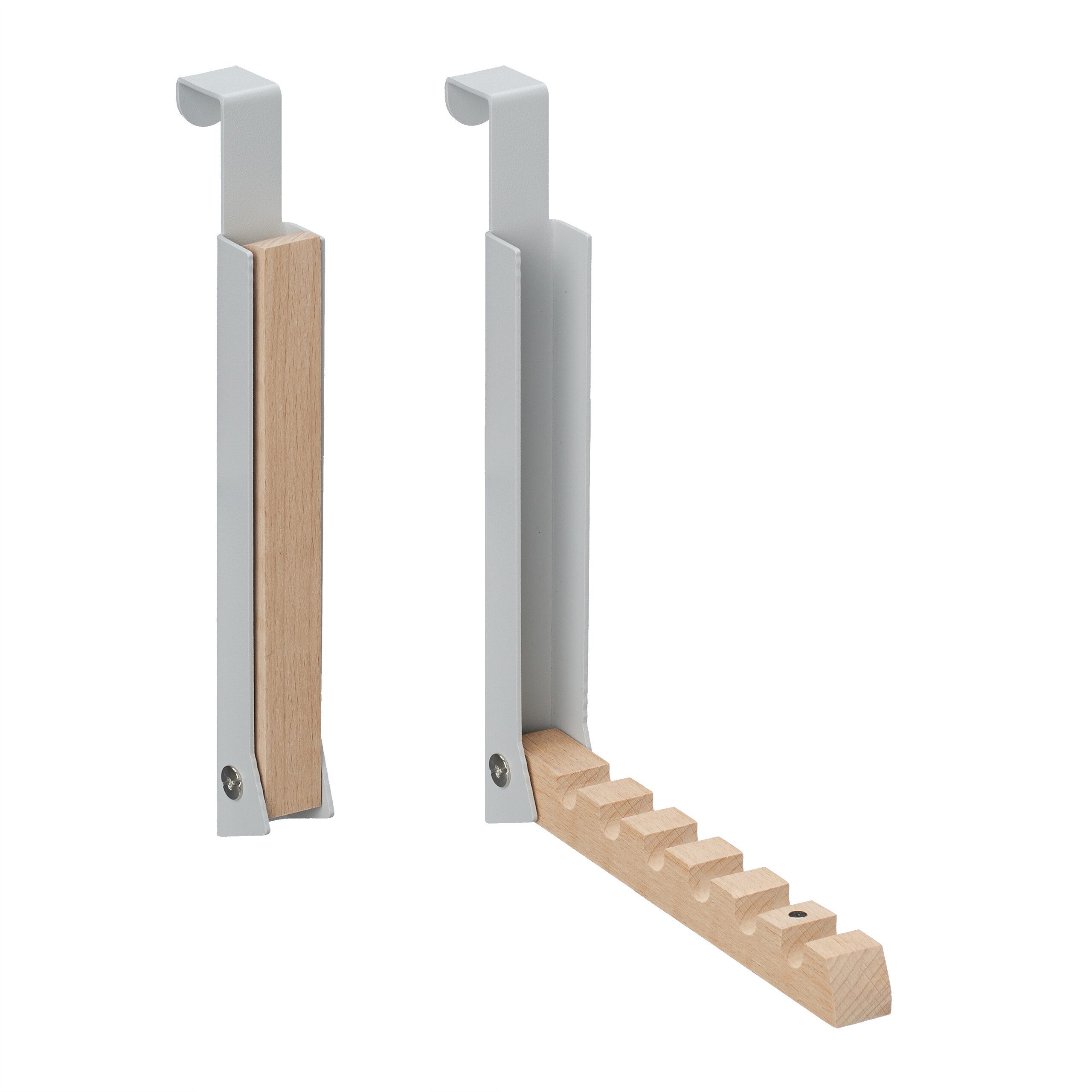 relaxdays Türhaken Klappbare Türgarderobe 2er Set, Türen, (2-St), grau günstig online kaufen