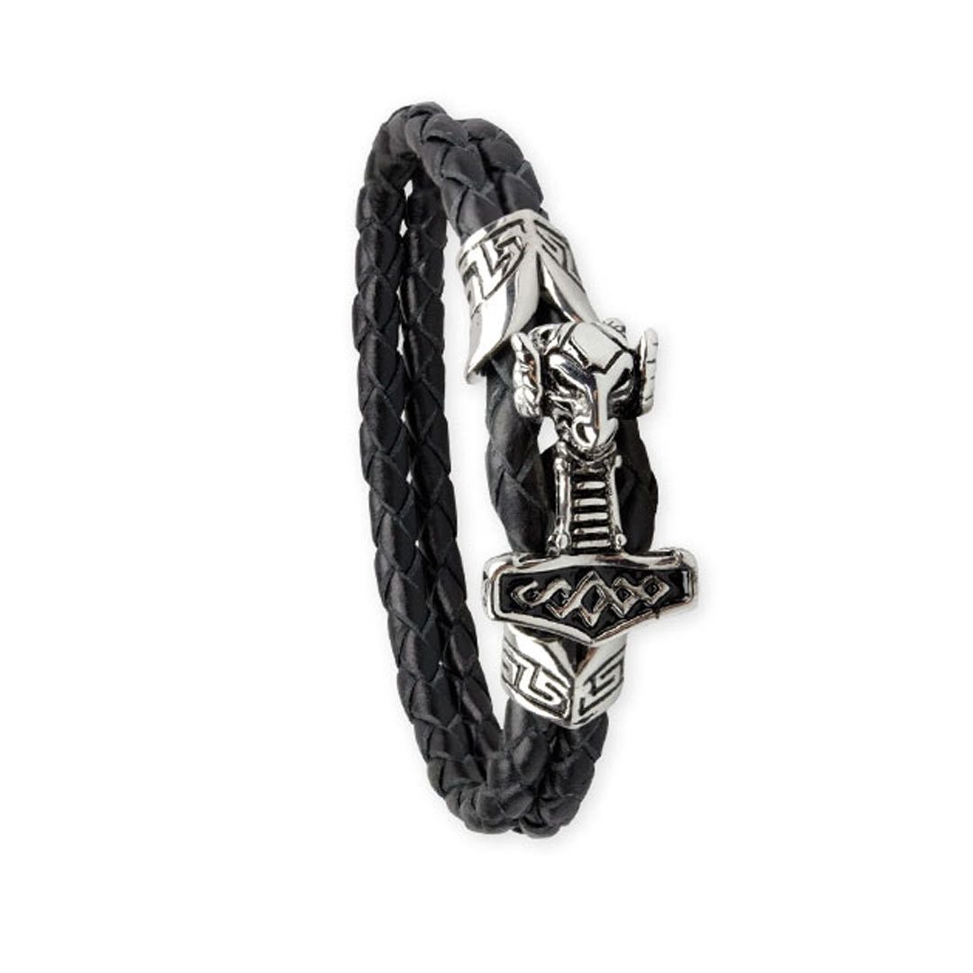 Lederarmband etNox Lederarmband „Thors Hammer“