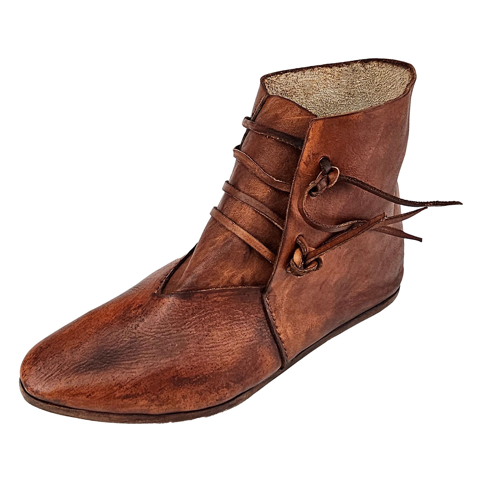 Ritter-Kostüm Mittelalter Schuhe Typ London einfach genagelte Sohle Braun