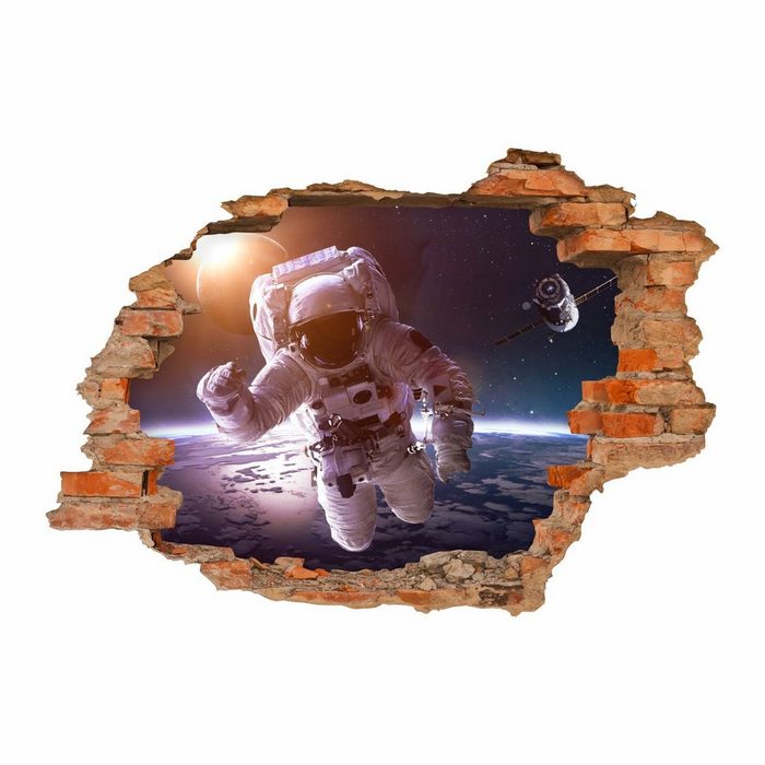 nikima Wandtattoo 176 Astronaut - Loch in der Wand (PVC-Folie) in 6 vers. Größen