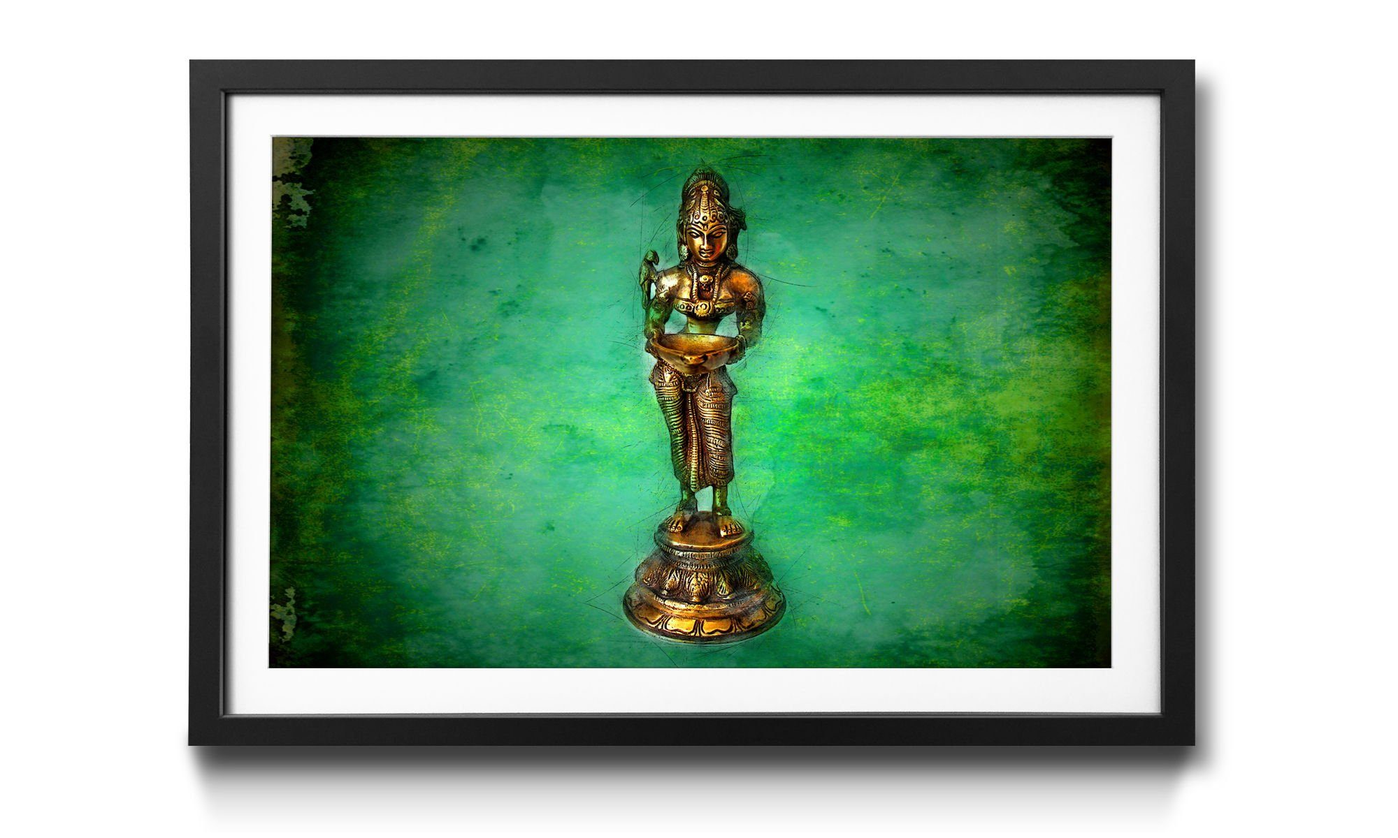 WandbilderXXL Bild mit Rahmen God With Bowl, hinduistische Gottheit, Wandbild, in 4 Größen erhältlich