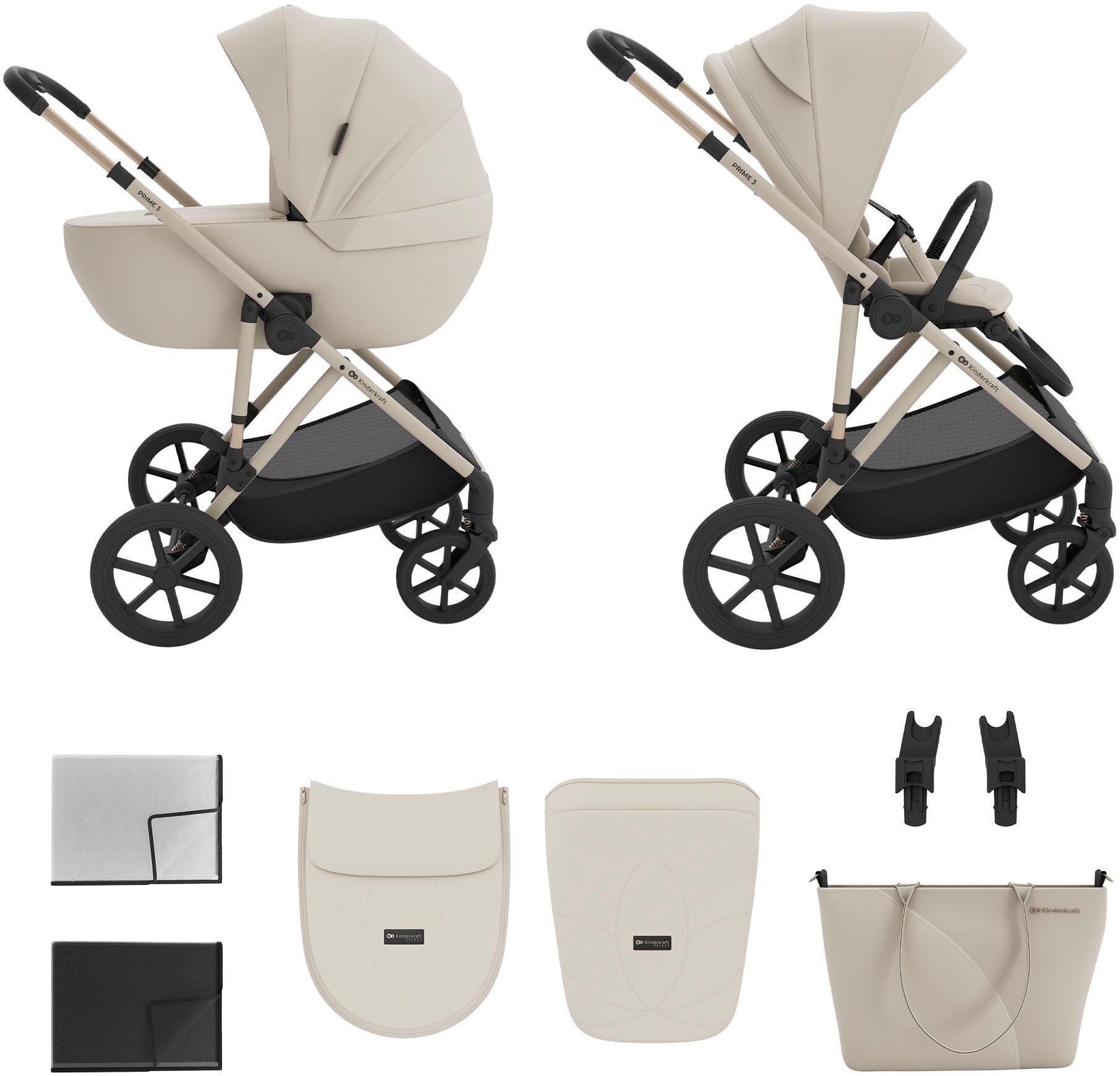 Kinderkraft Kombi-Kinderwagen PRIME 3 2in1, (Set)