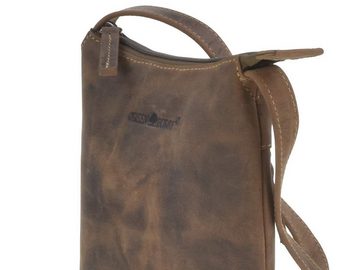 Greenburry Umhängetasche "Vintage" Leder, kleine flache Schultertasche, Damentasche 19x23cm, Vintage Leder