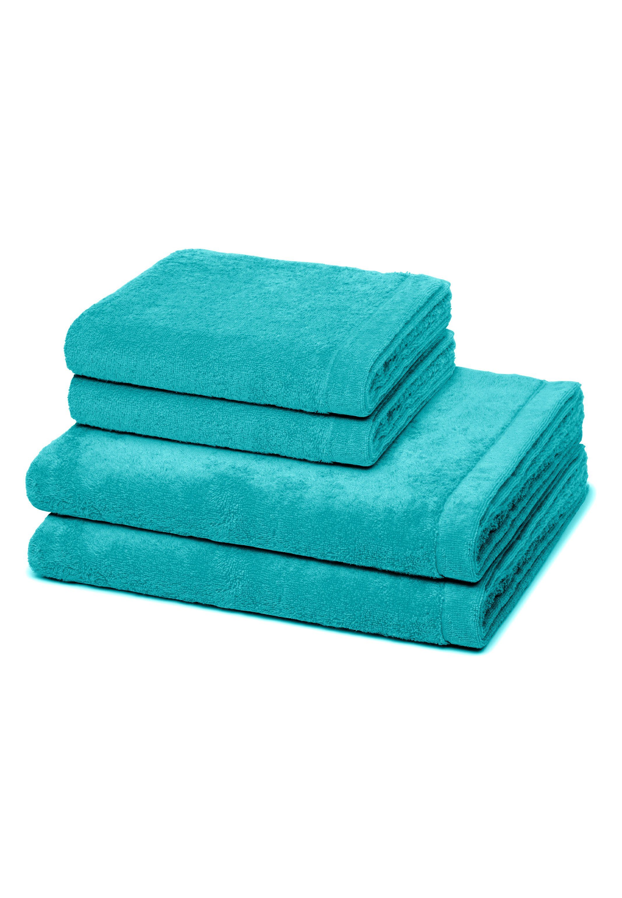 Cawö Handtuch Set Lifestyle, Walkfrottee, (Spar-Set, 4-tlg), 2 X Handtuch 2  X Duschtuch im Set - Baumwolle - | Handtuch-Sets