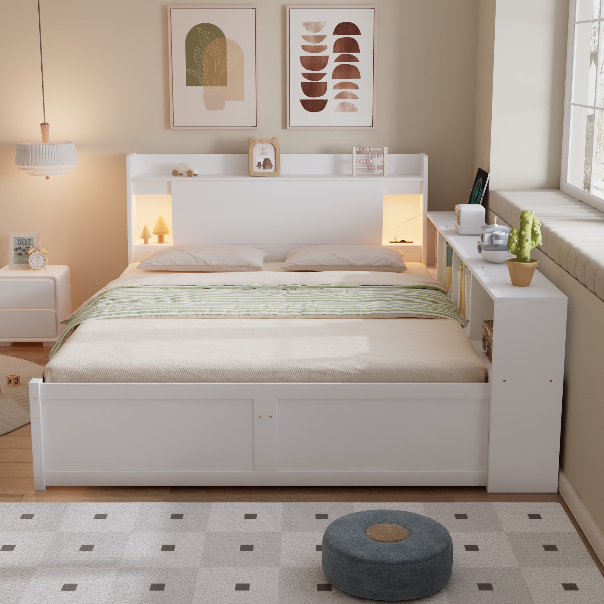 Flieks Holzbett, Doppelbett Kinderbett 140x200cm mit günstig online kaufen