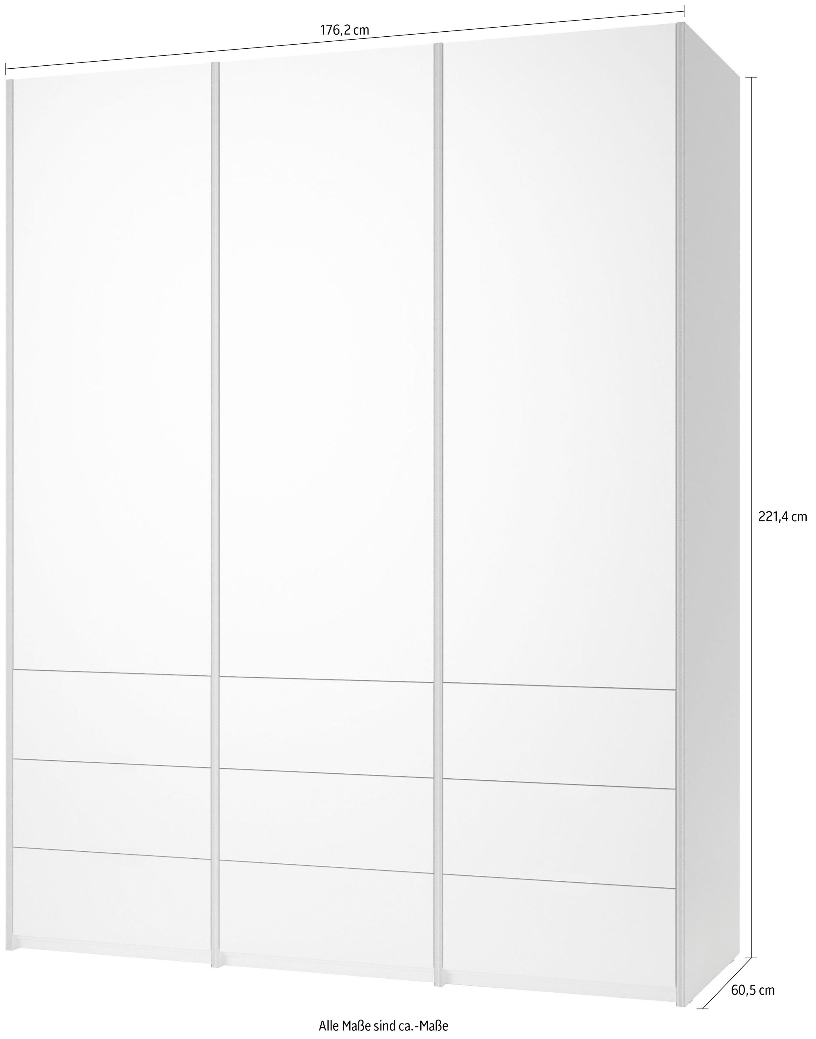 SMALL 9 weiß/birke Plus LIVING Schubladen | weiß/birke 6 Drehtürenschrank inklusive Modular geräumigen Müller Variante