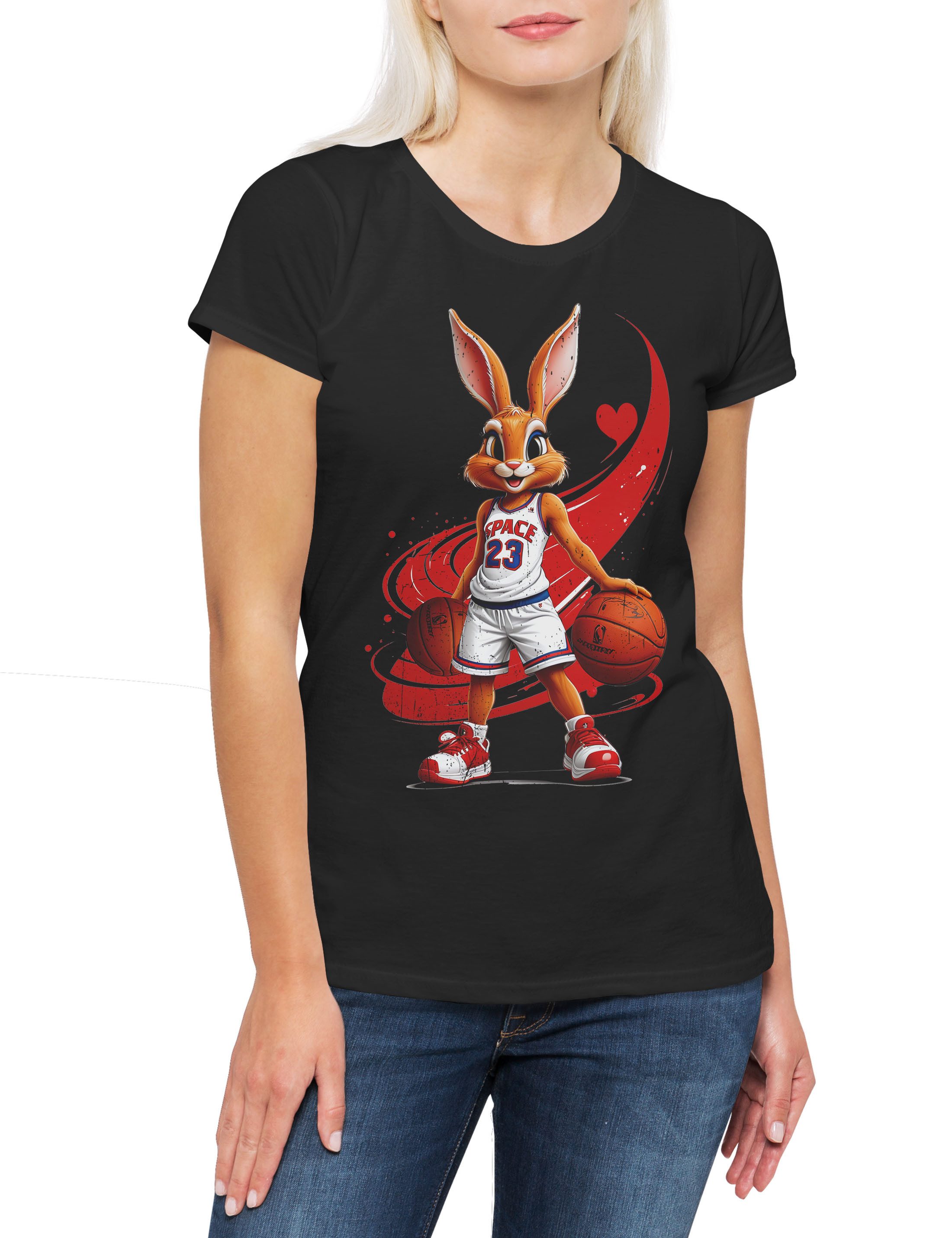 Print-Shirt Space Bunny Girl Damen T-Shirt Lola Basketball Jam Cartoon Movie Tunes