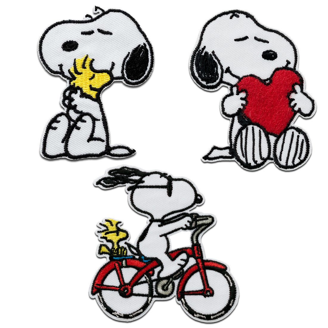 Mono-Quick Aufnäher Bügelbild, Aufbügler, Applikationen, Patches, Flicken, zum aufbügeln, PES, NY, Snoopy Set 3 Stück