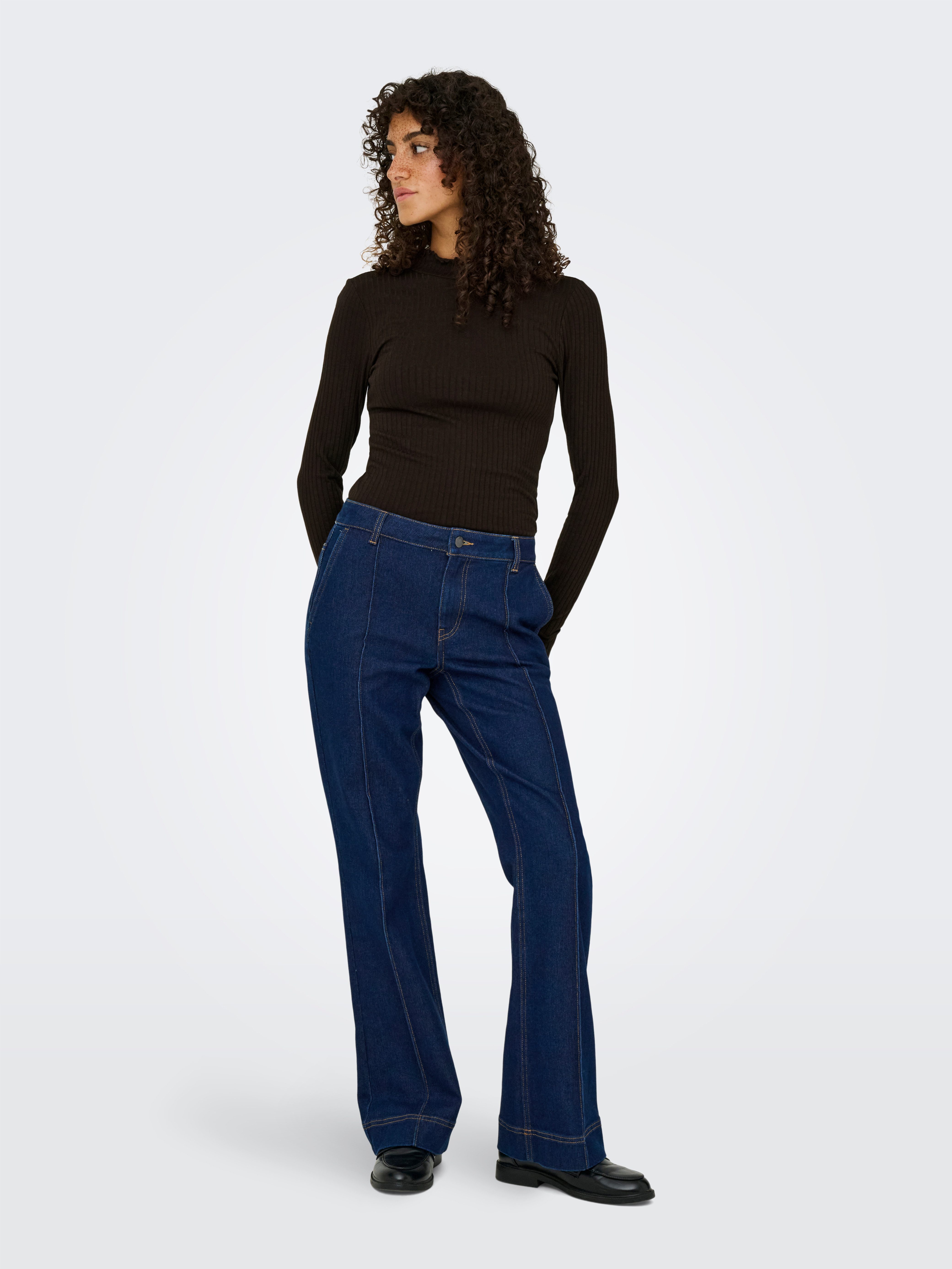 JDY Langarmbluse JDYFRANSISKA L/S HIGHNECK TOP JRS NOOS Viskosemischung, slim fit