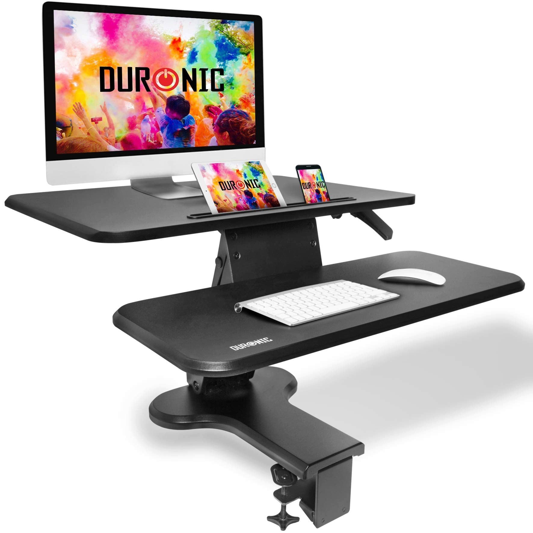 Duronic Schreibtischaufsatz, Computertisch, Workstation, Schreibtischaufsatz höhenverstellbar