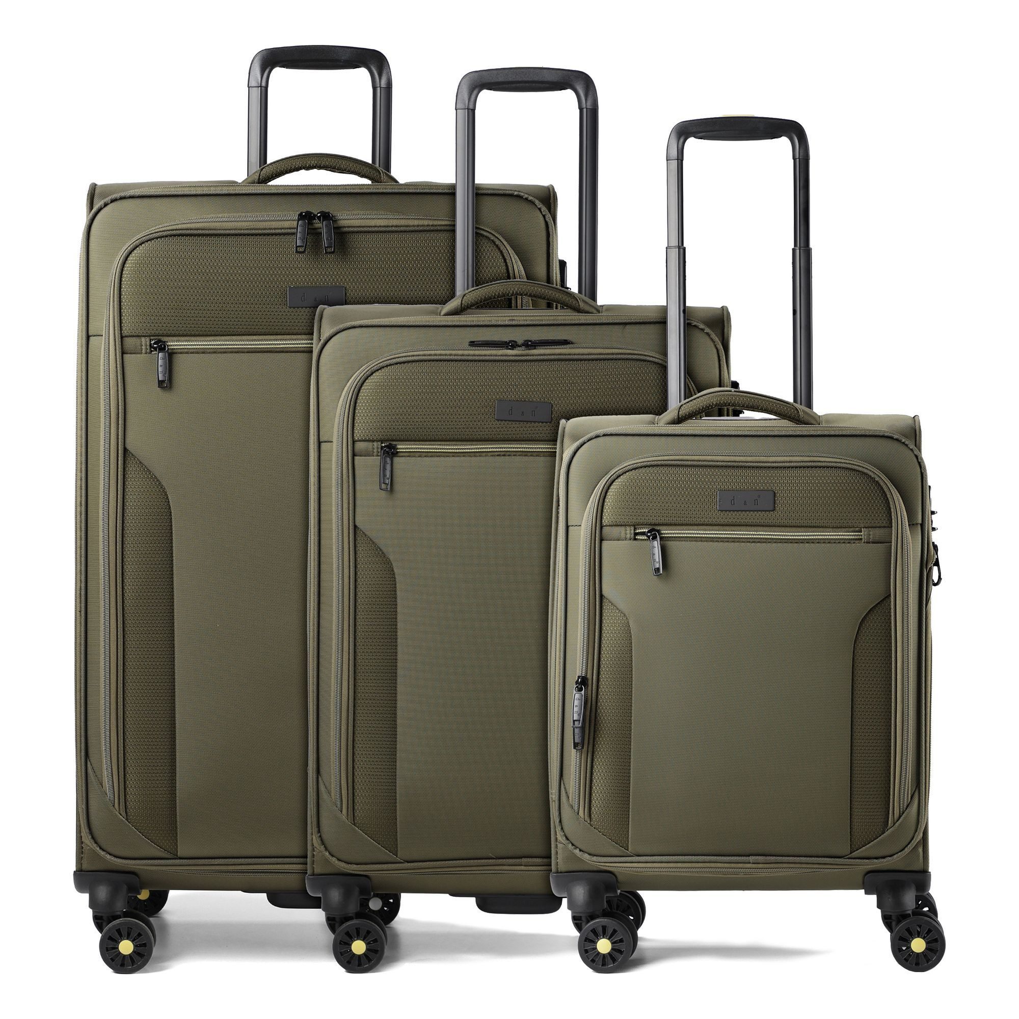 D&N Trolleyset Travel Line, 4 Rollen, (3-teilig, 3 tlg), Nylon