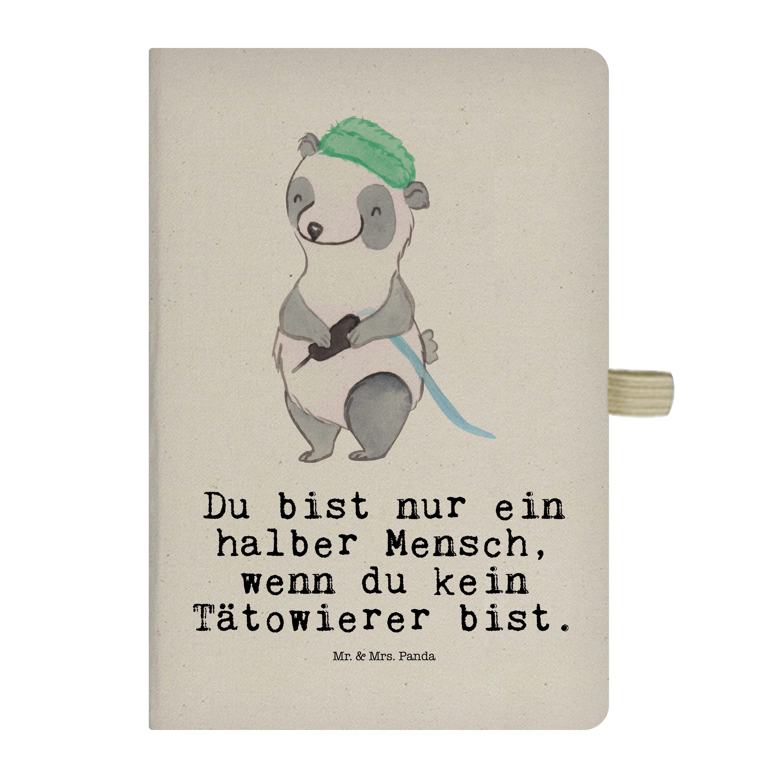 mit Herz Mr. Danke, Skizzenbuch, Panda Not Notizbuch - Mrs. - Panda & & Transparent Geschenk, Mrs. Mr. Tätowierer