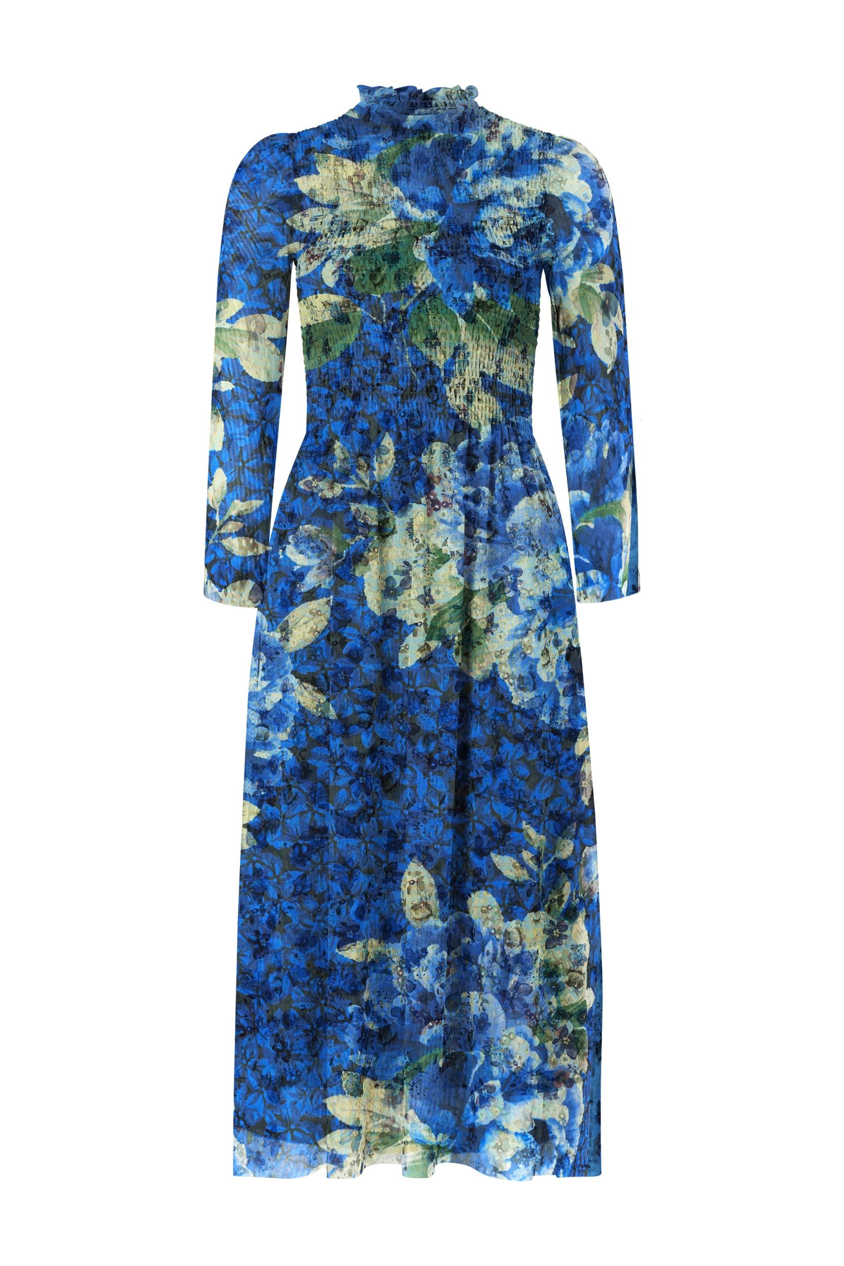 RICHROYAL Blusenkleid Printed Mesh Dress urban lime