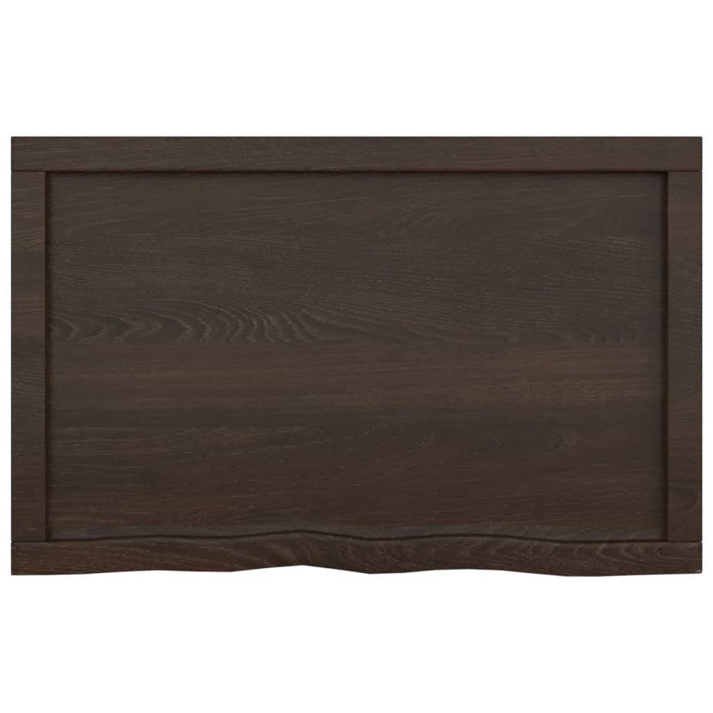 Tischplatte furnicato 80x50x(2-4)cm Eiche Behandelt Massivholz Dunkelgrau