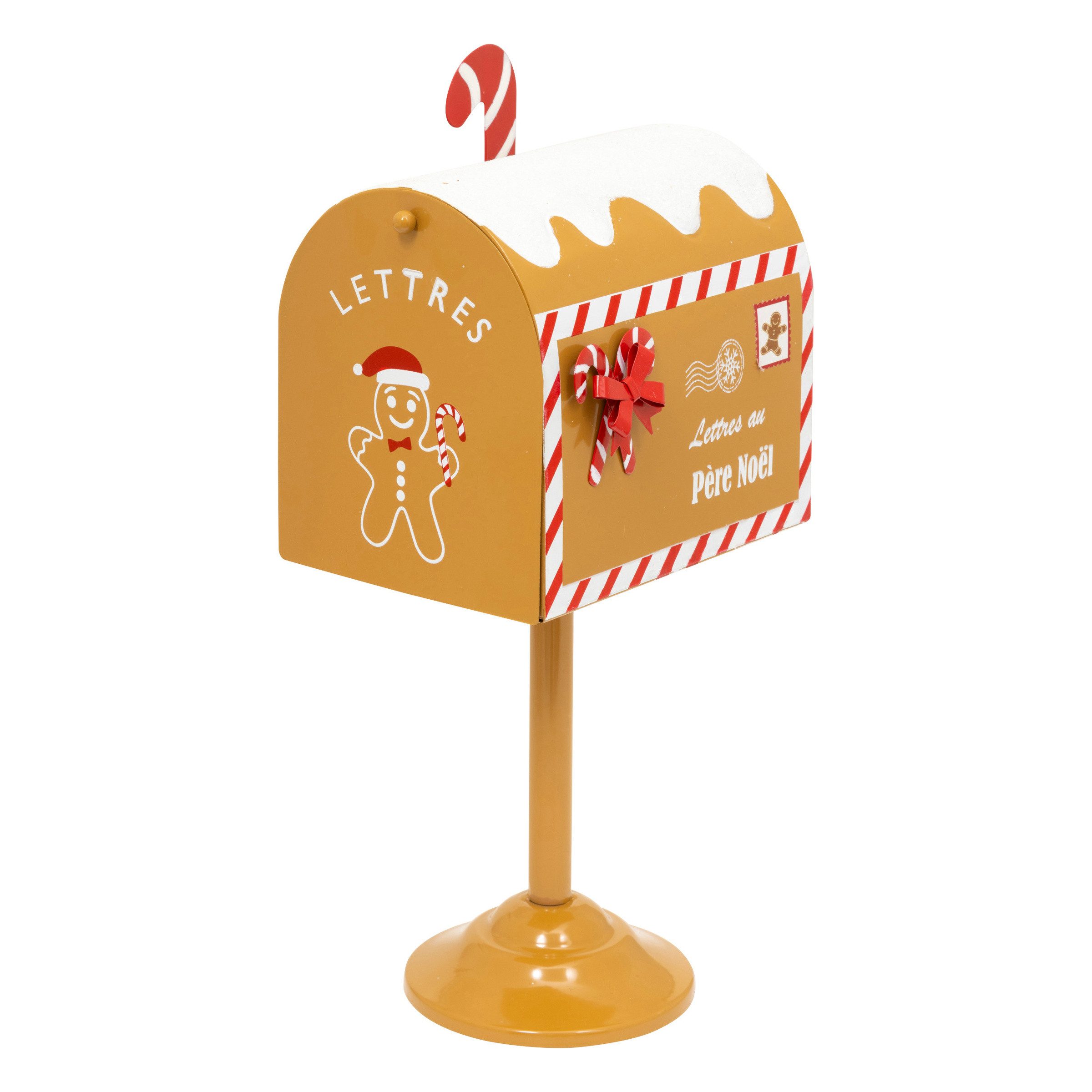 Atmosphera Créateur d'intérieur Dekoobjekt Metallbriefkasten für den Weihnachtsmann, auf Ständer, 32 cm (Deko-Objekt, Deko-Objekt)